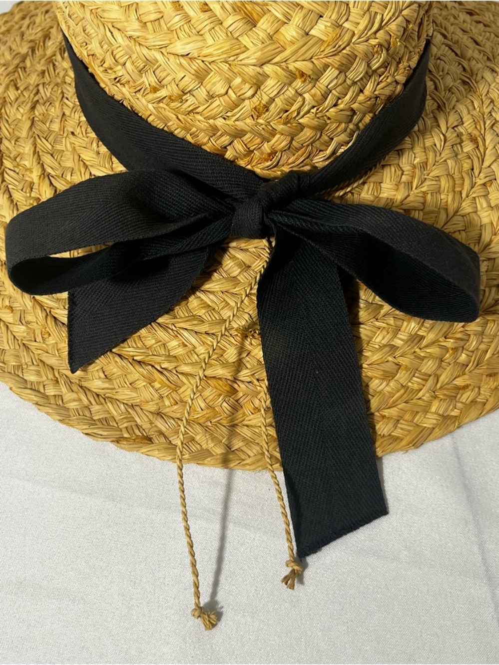 Helen Kaminski Classic 5 Woven Raffia Wide Brim Hat, Black Ribbon - Picture 11 of 15